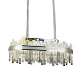Pendul LED Cristal80x30cm 140W cu Telecomanda 3 Tipuri de Lumini Argintiu