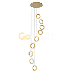 Pendul LED Diametru 40cm 140W cu Telecomanda Trinity 3 Tipuri de Lumini Auriu