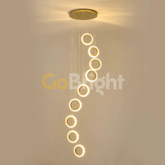 Pendul LED Diametru 40cm 140W cu Telecomanda Trinity 3 Tipuri de Lumini Auriu