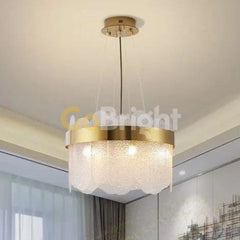 Pendul LED Diametru 40cm 60W Cristal cu Telecomanda Spino 3 Tipuri de Lumini Auriu