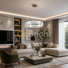 Pendul LED Diametru 40cm 64W Cristal cu Telecomanda Crystal 3 Tipuri de Lumini Argintiu