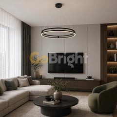 Pendul LED Diametru 40cm 92W cu Telecomanda Urban 3 Tipuri de Lumini Negru