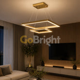 Pendul LED Diametru 50 + 30cm 112W cu Telecomanda Urban 3 Tipuri de Lumini Auriu
