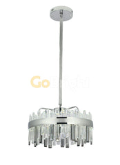 Pendul LED Diametru 50cm 112W Cristal cu Telecomanda Crystal 3 Tipuri de Lumini Argintiu