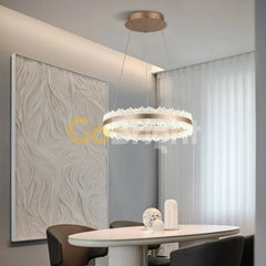 Pendul LED Diametru 50cm 144W Trinity Telecomanda 3 Tipuri de Lumini Maro