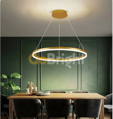 Pendul LED Diametru 50cm 70W cu Telecomanda Raven 3 Tipuri de Lumini Auriu