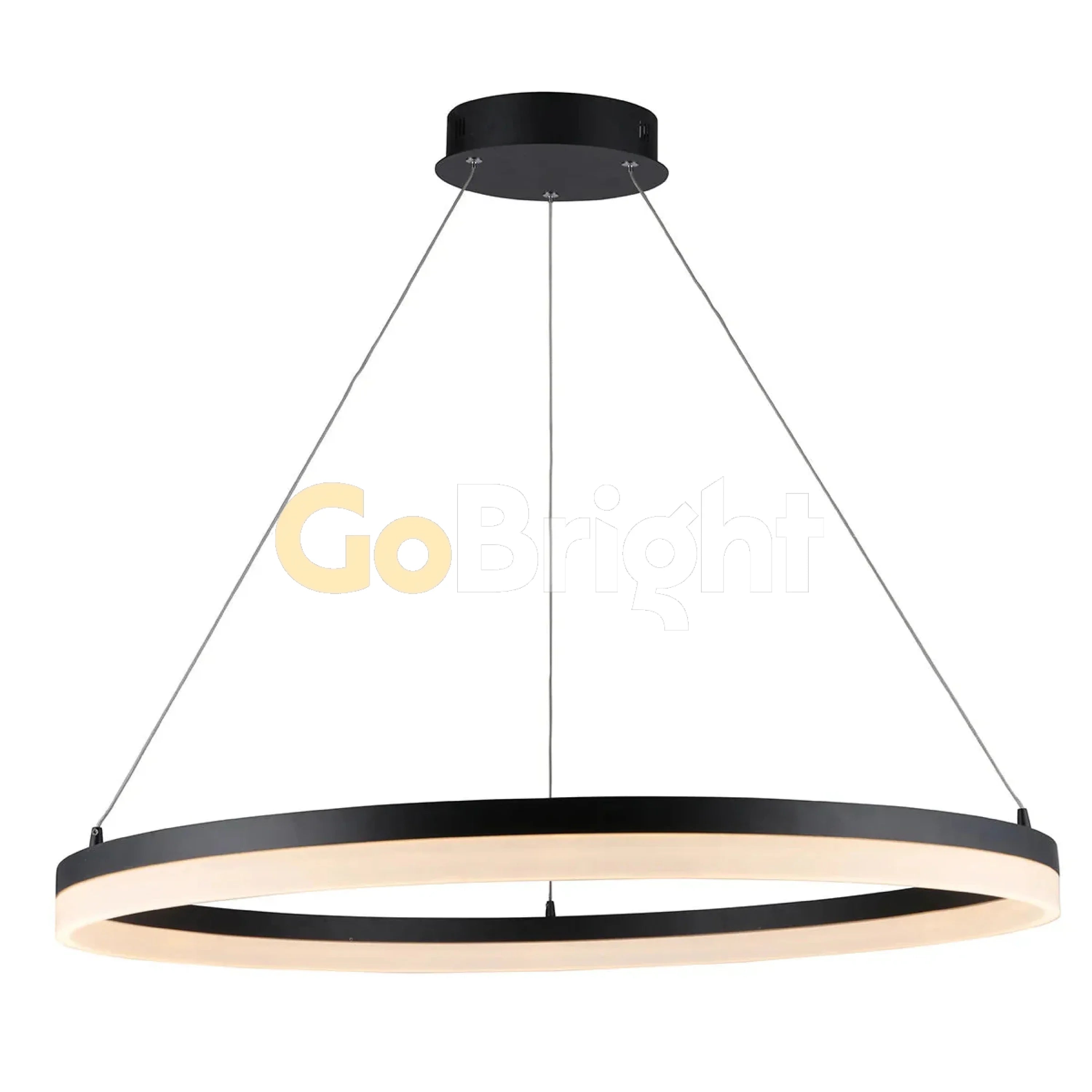 Pendul LED Diametru 50cm 70W cu Telecomanda Raven 3 Tipuri de Lumini Negru