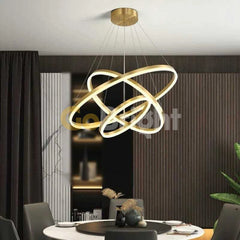 Pendul LED Diametru 60 + 40 + 20cm 150W cu Telecomanda Raven 3 Tipuri de Lumini Auriu
