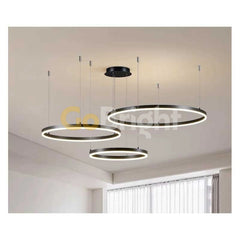 Pendul LED Diametru 60 + 40 + 30cm 160W cu Telecomanda Raven 3 Tipuri de Lumini Negru