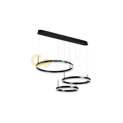 Pendul LED Diametru 60 + 40 + 30cm 160W cu Telecomanda Urban 3 Tipuri de Lumini Negru