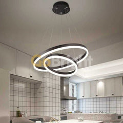 Pendul LED Diametru 60 + 40cm 100W cu Telecomanda Raven 3 Tipuri de Lumini Negru