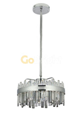 Pendul LED Diametru 60cm 140W Cristal cu Telecomanda Crystal 3 Tipuri de Lumini Argintiu