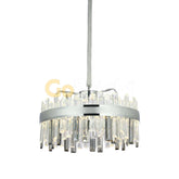 Pendul LED Diametru 60cm 140W Cristal cu Telecomanda Crystal 3 Tipuri de Lumini Argintiu