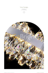 Pendul LED Diametru 60cm 150W Cristal cu Telecomanda Spiral 3 Tipuri de Lumini Argintiu