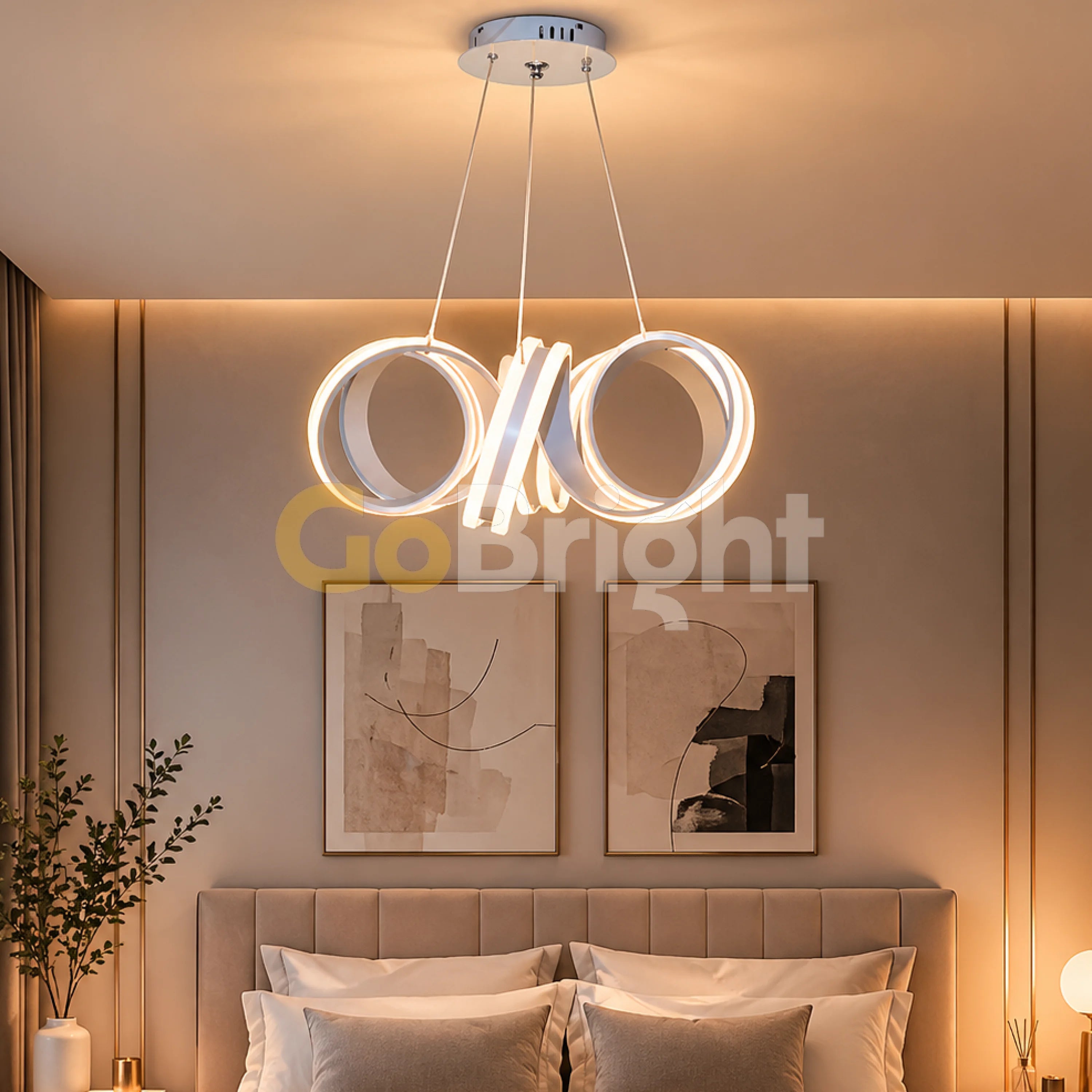 Pendul LED Diametru 60cm 180W cu Telecomanda Trinity 3 Tipuri de Lumini Alb