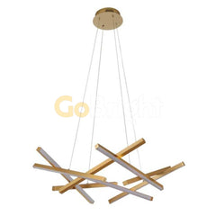 Pendul LED Diametru 70cm 76W cu Telecomanda Trinity 3 Tipuri de Lumini Auriu