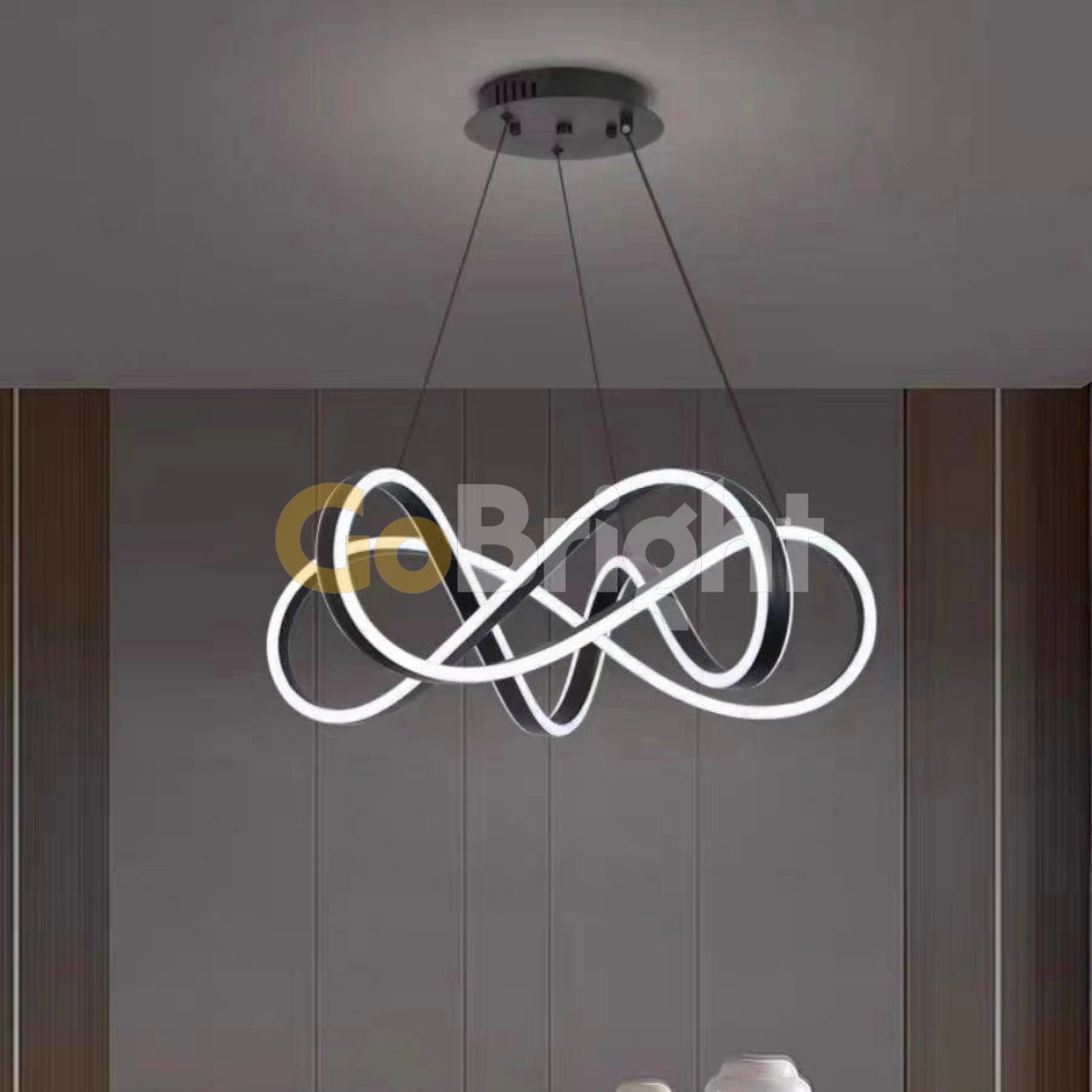 Pendul LED Fantasy 50cm 230W cu Telecomanda 3 Tipuri de Lumini Negru