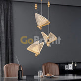 Pendul LED Fluture Trinity 3 Tipuri de Lumini 36W Auriu