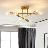 Pendul Lines Reglabil 6xE27 Auriu