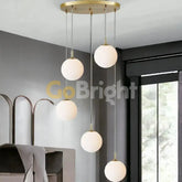 Pendul Moon Reglabil 5xE27 Auriu