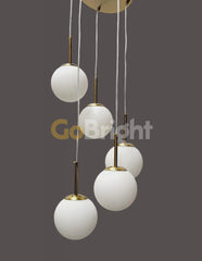 Pendul Moon Reglabil 5xE27 Auriu