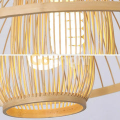 Pendul Rustic Bali 1xE27 Diametru 35cm Bambus