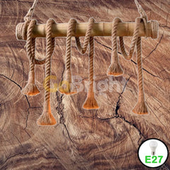 Pendul Rustic Bambus 6xE27 Reglabil 60cm