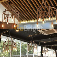 Pendul Rustic Eagle 6xE27 Reglabil Diametru 60cm