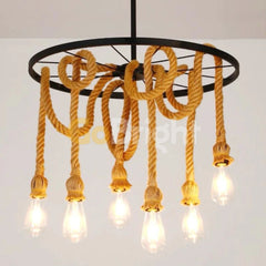 Pendul Rustic Eagle 6xE27 Reglabil Diametru 60cm