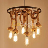 Pendul Rustic Eagle 6xE27 Reglabil Diametru 60cm