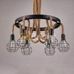 Pendul Rustic Eagle 6xE27 Reglabil Diametru 60cm