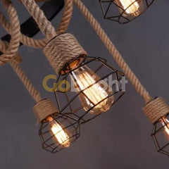 Pendul Rustic Premium 6xE27 Reglabil Diametru 60cm