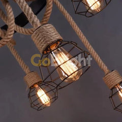 Pendul Rustic Premium 6xE27 Reglabil Diametru 60cm