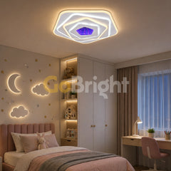 Plafoniera LED 50cm 3D 120W cu Telecomanda Raisa 3 Tipuri de Lumini + RGB Alb