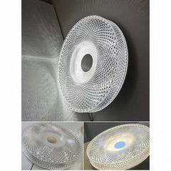 Plafoniera LED Diametru 40cm 72W cu Telecomanda Raisa 3 Tipuri de Lumini Alb Cristal