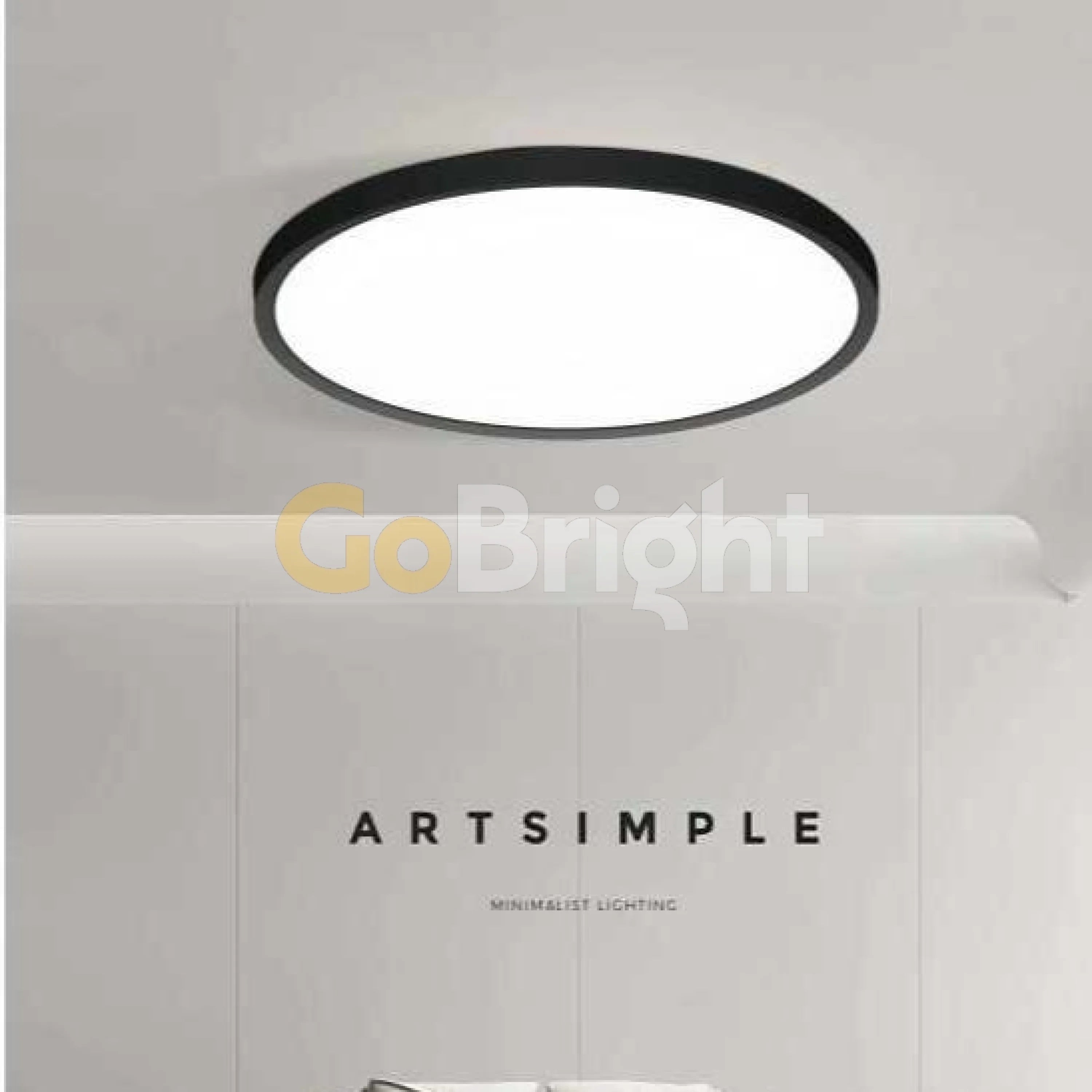 Plafoniera LED Diametru 40cm 40W Office Ultra Slim Lumina Rece Negru