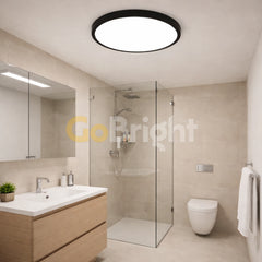 Plafoniera LED Ultra Slim 40cm 3 Tipuri de Lumini Negru