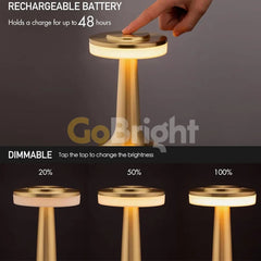 Veioza Touch LED Sinth 3 Tipuri de Lumini 20cm 10W Auriu