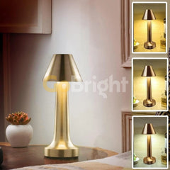 Veioza Touch LED Sinth 3 Tipuri de Lumini 24cm 10W Auriu