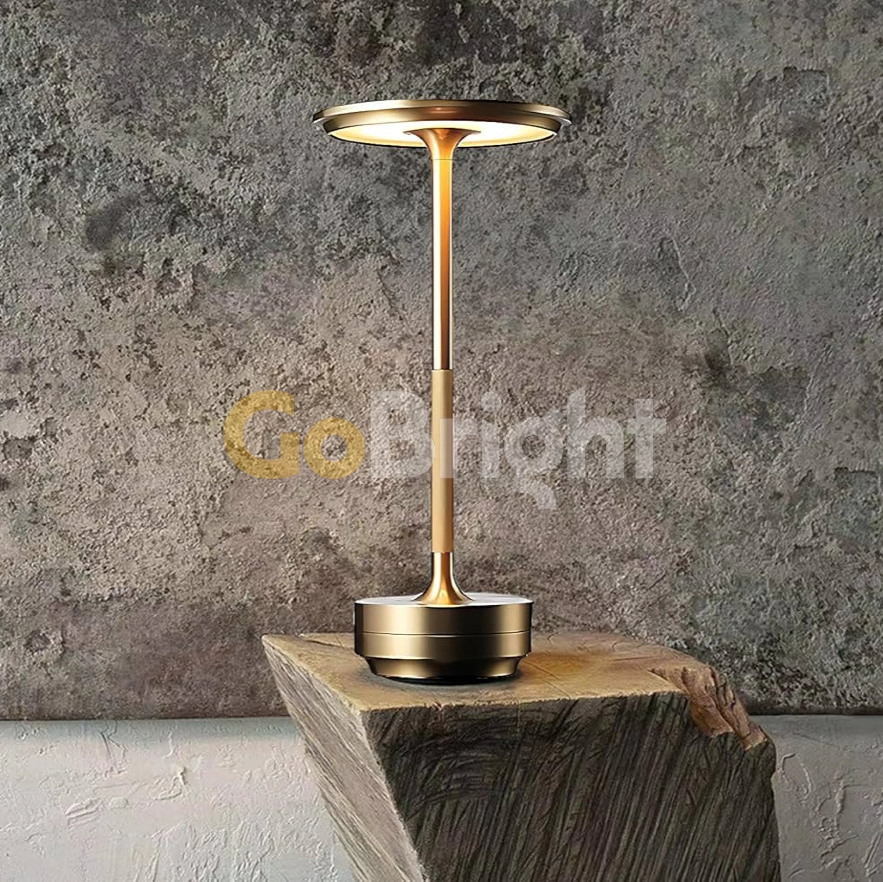 Veioza Touch LED Sinth 3 Tipuri de Lumini 28cm 10W Auriu