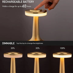 Veioza Touch LED Sinth 3 Tipuri de Lumini 20cm 10W Auriu