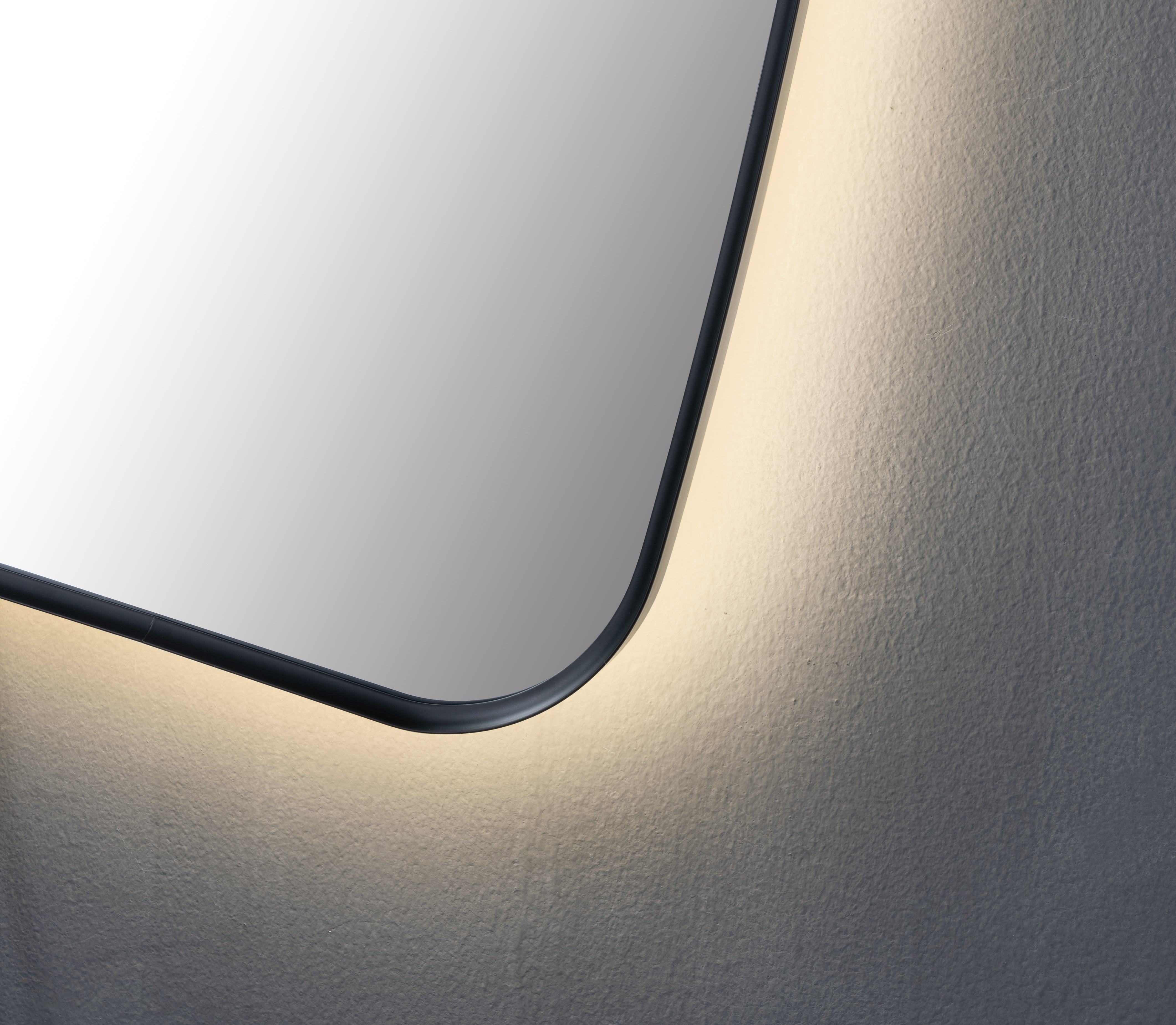 Oglinda LED Rama Neagra 70x110cm Touch 3 Culori Luminoase – Sticla Premium 5 mm