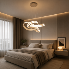 Pendul LED 50cm 140W Stace 3 Tipuri de Lumini Auriu