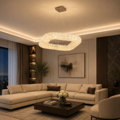 Pendul LED 52x52cm 112W Glow 3 Tipuri de Lumini Auriu