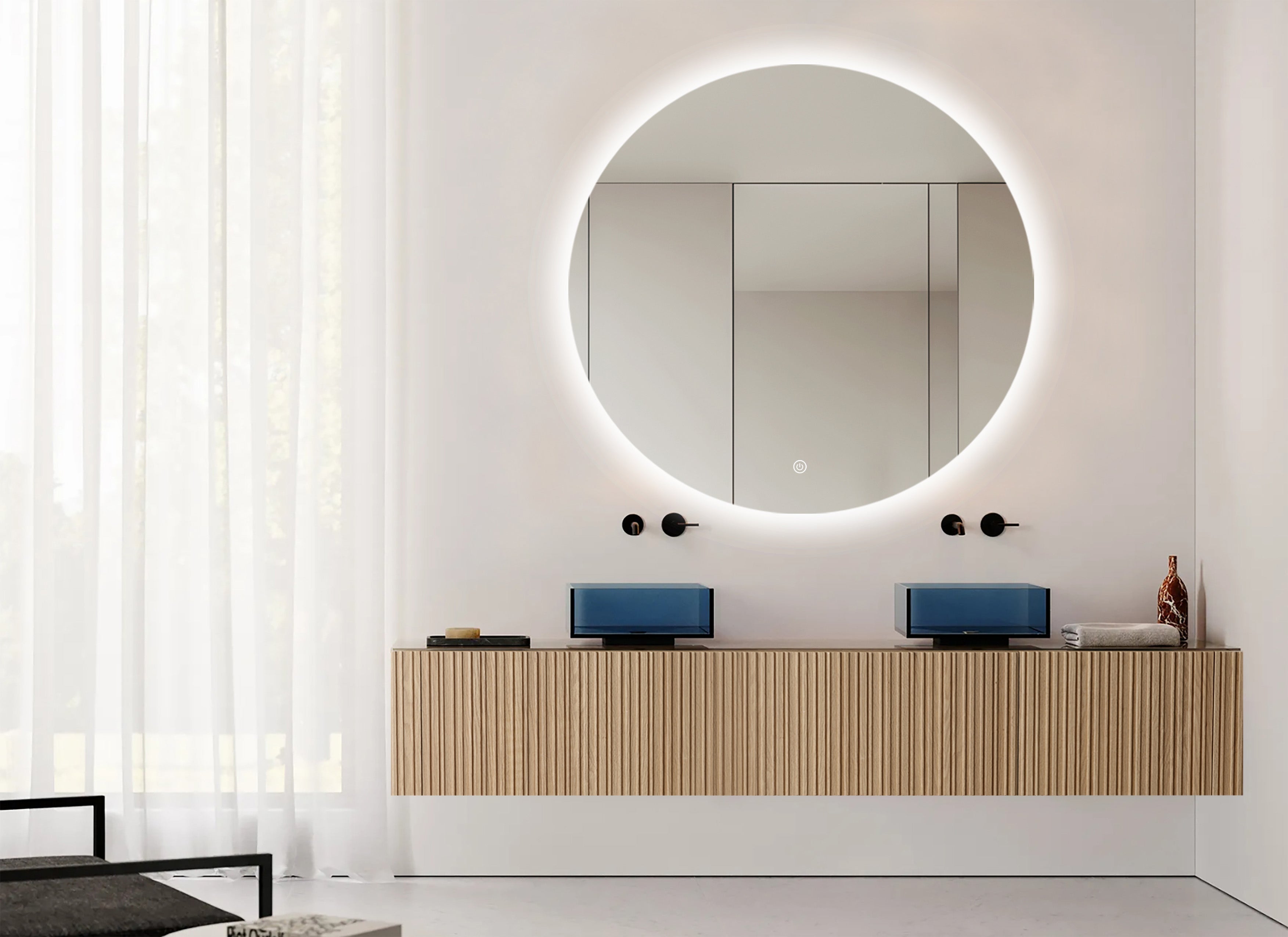 Oglinda LED Premium 100cm Touch 3 Culori Luminoase