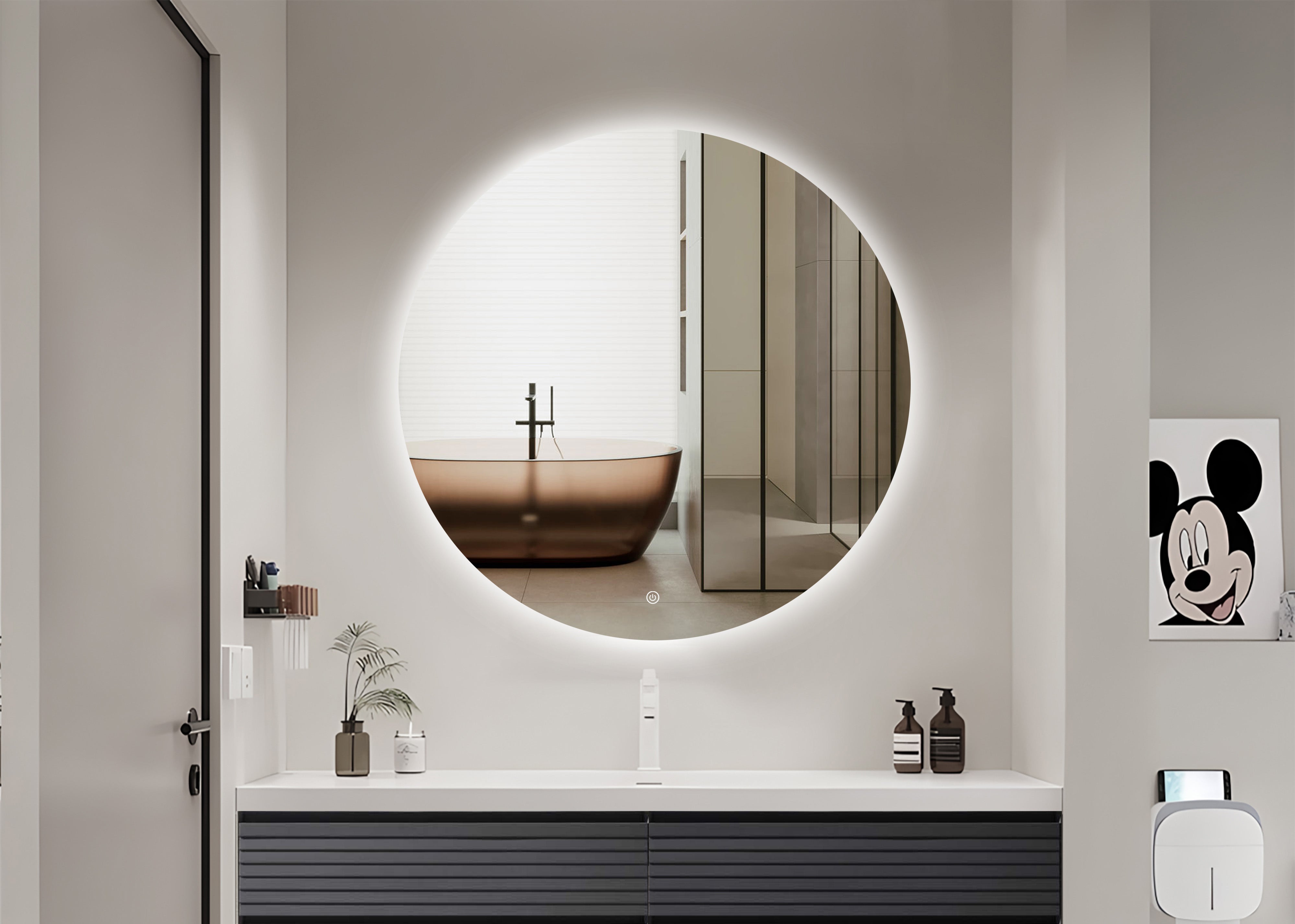 Oglinda LED Premium 100cm Touch 3 Culori Luminoase
