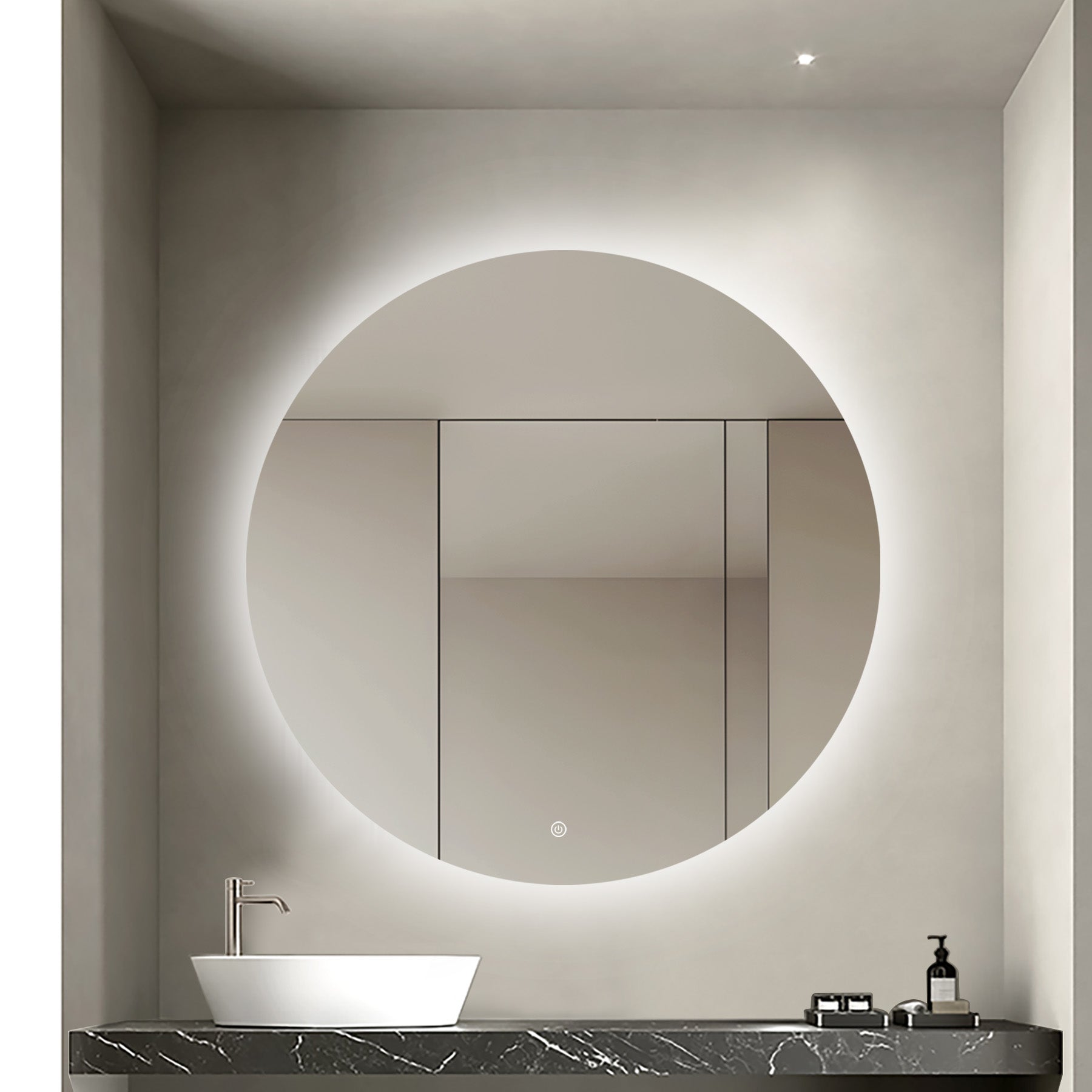 Oglinda LED Premium 70cm Touch 3 Culori Luminoase