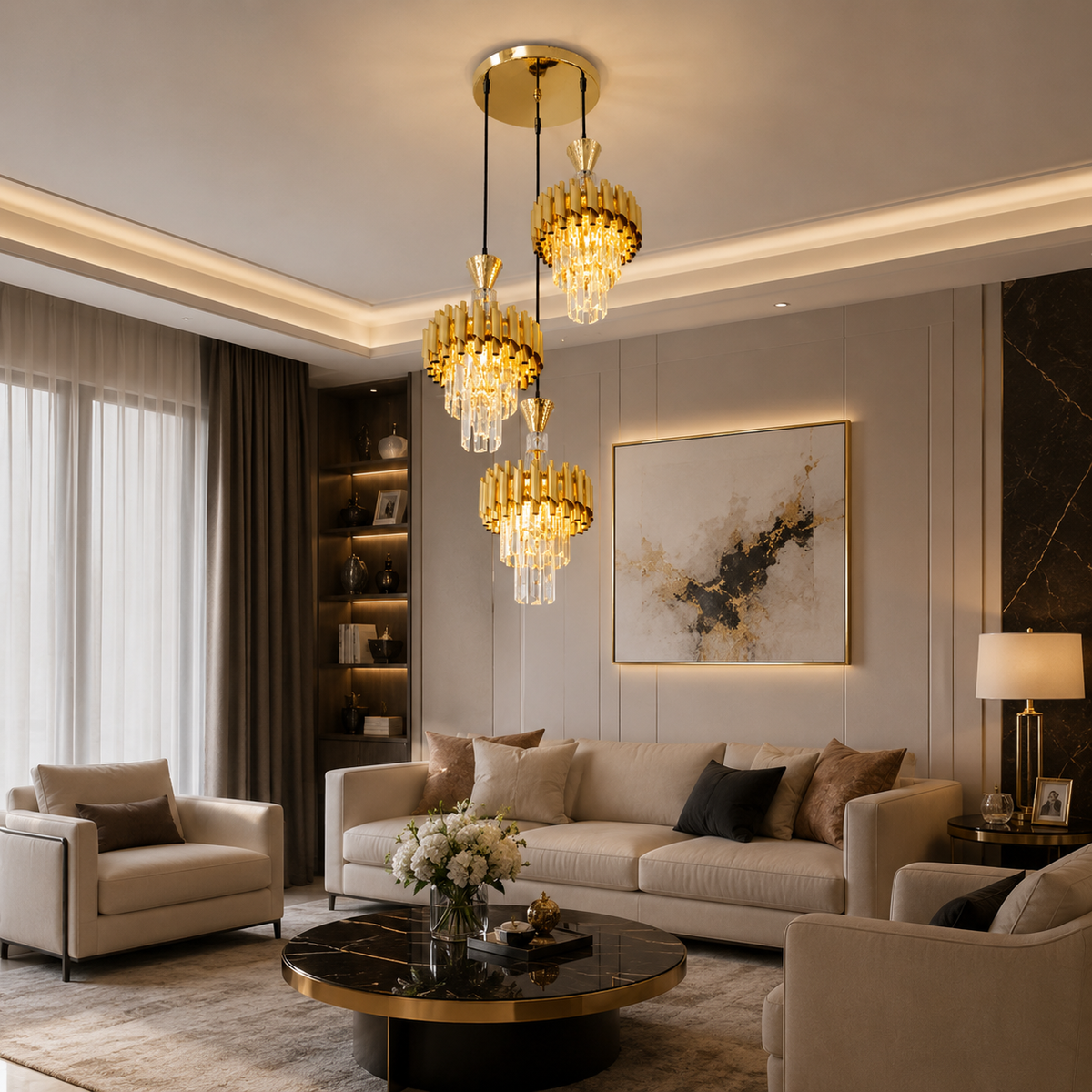 Candelabru Kimberly 3 Pendule Auriu