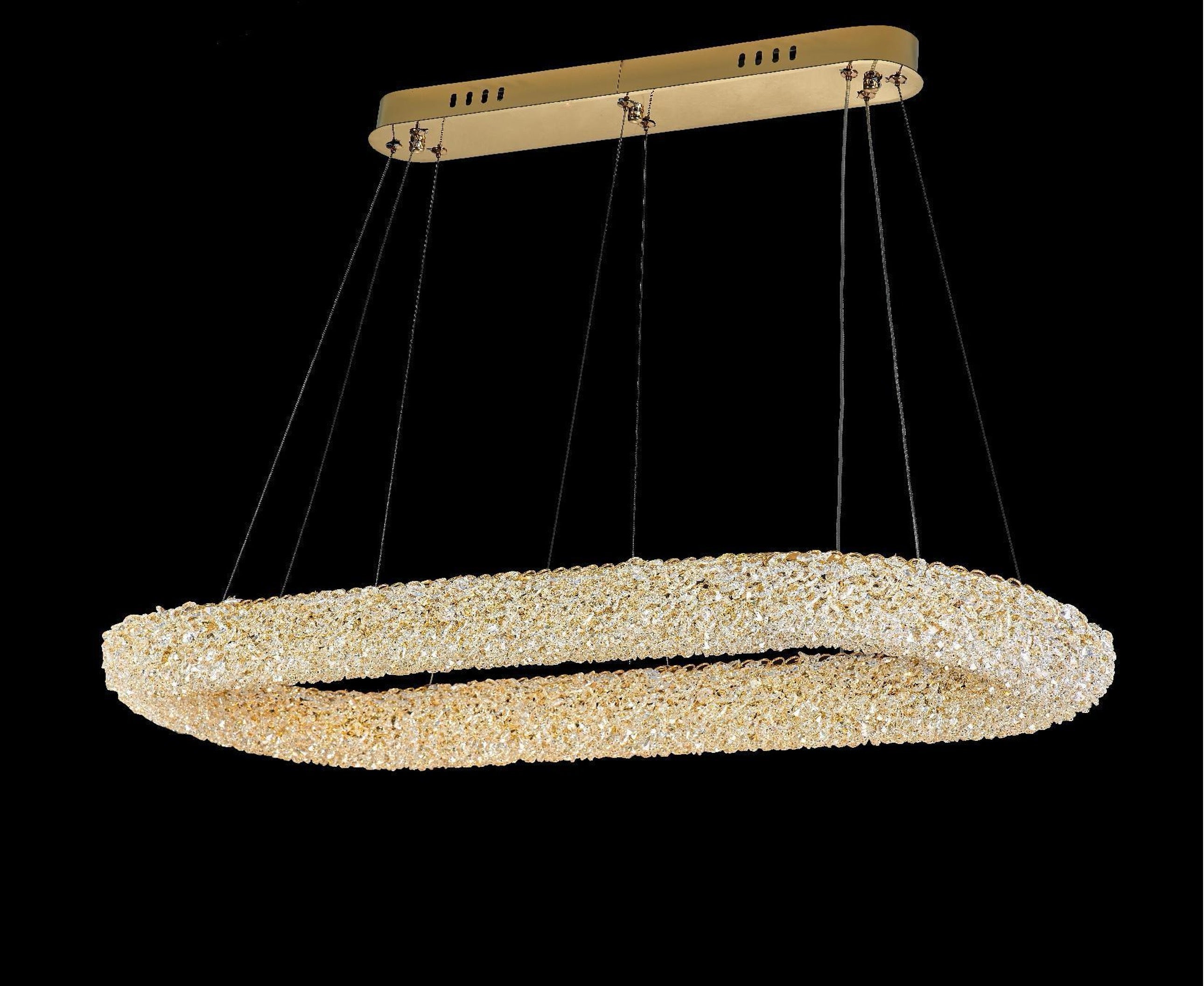 Pendul LED 90x30cm 75W cu Telecomanda Glow 3 Tipuri de Lumini Auriu