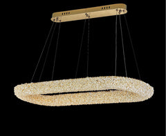 Pendul LED 90x30cm 75W cu Telecomanda Glow 3 Tipuri de Lumini Auriu